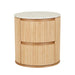 Benjamin Ripple Marble Round Bedside - Matt White Marble 56 x 47 x 59cm