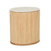Benjamin Ripple Marble Round Bedside - Matt White Marble 56 x 47 x 59cm