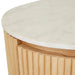 Benjamin Ripple Marble Round Bedside - Matt White Marble 56 x 47 x 59cm