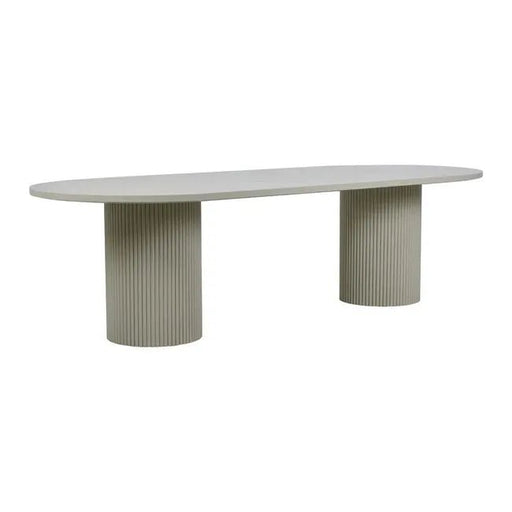 Benjamin Ripple Oval Dining Table - Putty