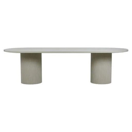 Benjamin Ripple Oval Dining Table - Putty