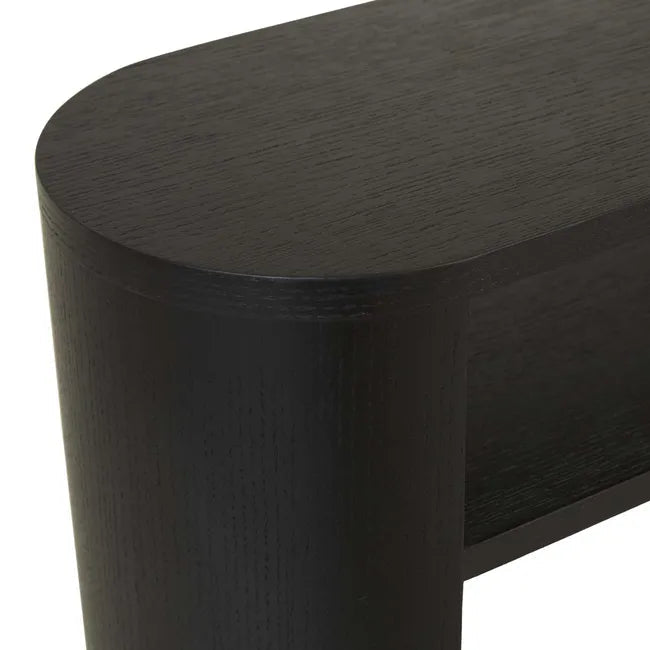 Classique Oval Small Shelf Console - Matt Dark Oak
