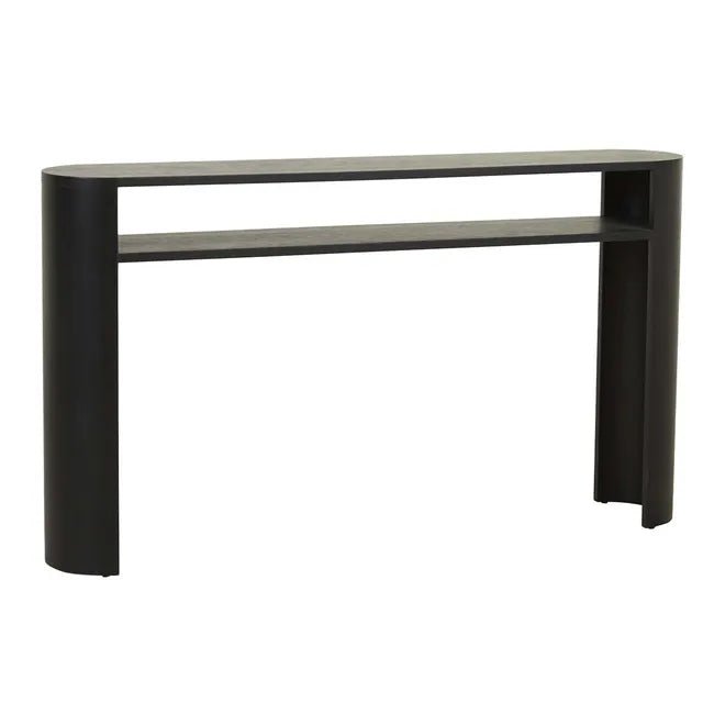 Classique Oval Small Shelf Console - Matt Dark Oak