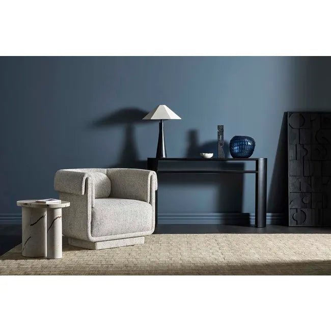 Classique Oval Small Shelf Console - Matt Dark Oak