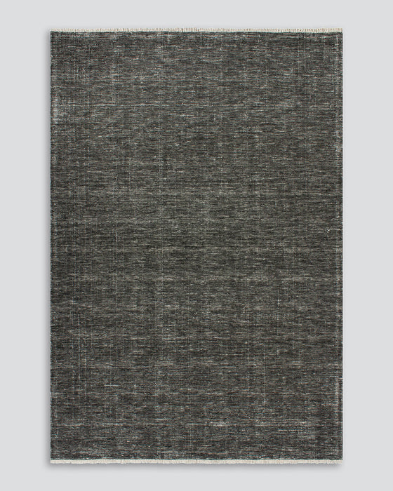 Corbett Floor Rug in Peat, the whole rug shown flat on a plain background