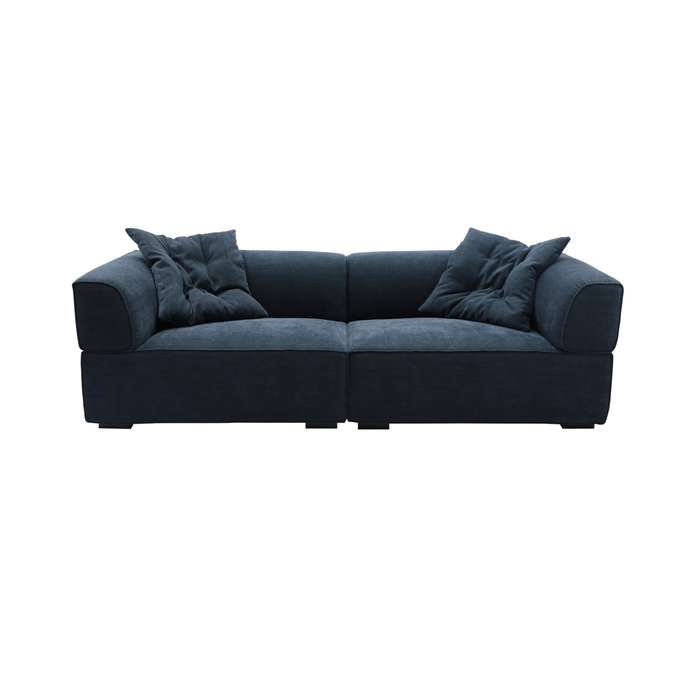 Desert Calm Sofa - Copeland Ink, front view on a white background