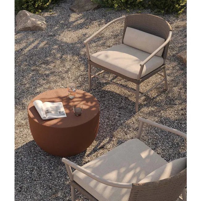 Drum Side Table Col Brique 60 x 60 x 40cm