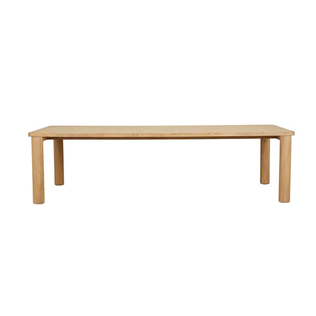 Flint Dining Table in oak, front view