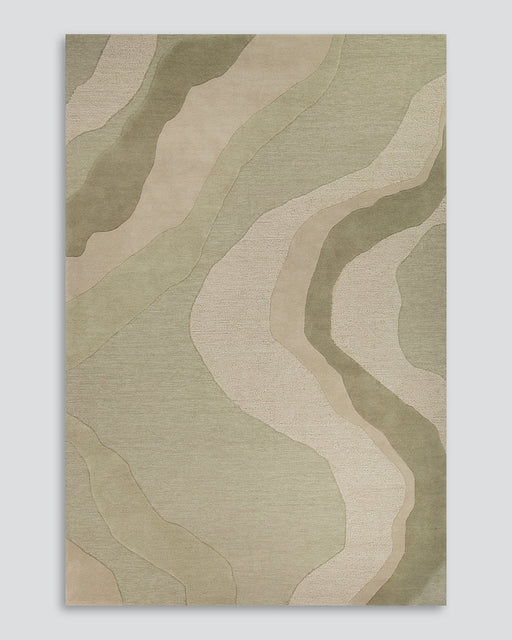 Edgewater Floor Rug in Pistachio, the whole rug shown flat on a plain background