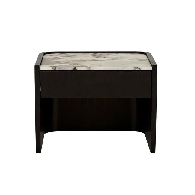 Elsie Bedside - Matt Ocean Marble - Matt Dark Oak