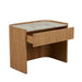 Elsie Bedside - Matt White Marble - Natural Ash