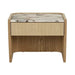 Elsie Bedside - Matt White Marble - Natural Ash