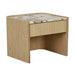 Elsie Bedside - Matt White Marble - Natural Ash