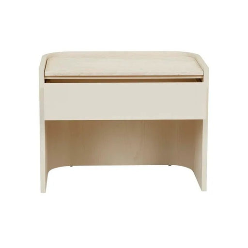 Elsie Bedside - Natural Travertine - Shell