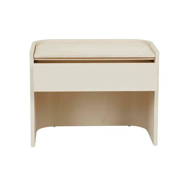 Elsie Bedside - Natural Travertine - Shell