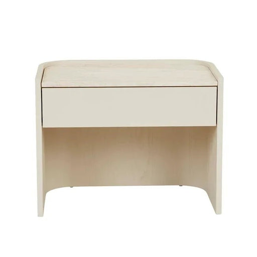 Elsie Bedside - Natural Travertine - Shell
