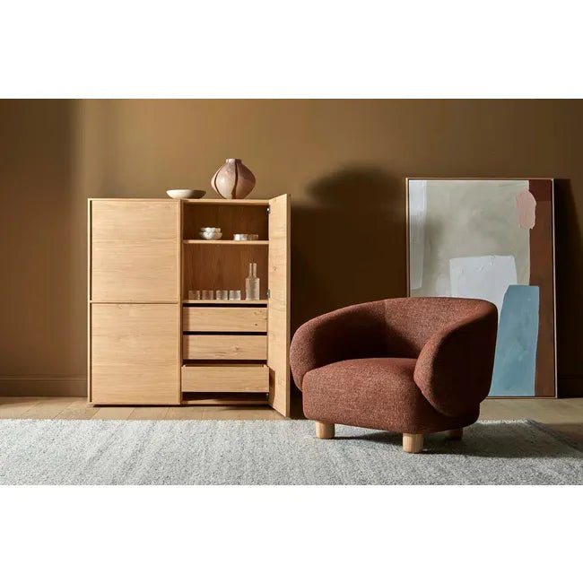 Flo Occasional Chair - Brick - Natural Ash
