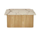Floyd Square Marble Coffee Table - Matt Brown Vein Marble - Natural Ash Veneer