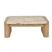 Floyd Square Marble Coffee Table - Matt Brown Vein Marble - Natural Ash Veneer