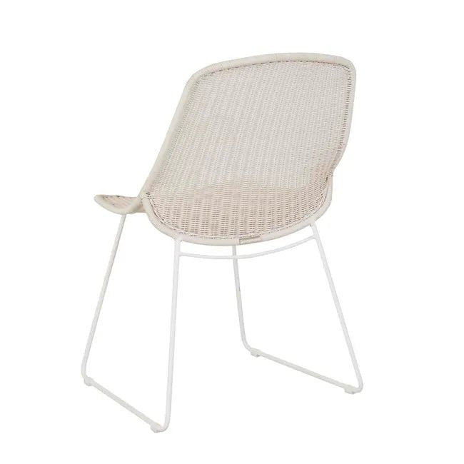 Granada Scoop Closed Weave Dining Chair - Chalk - White