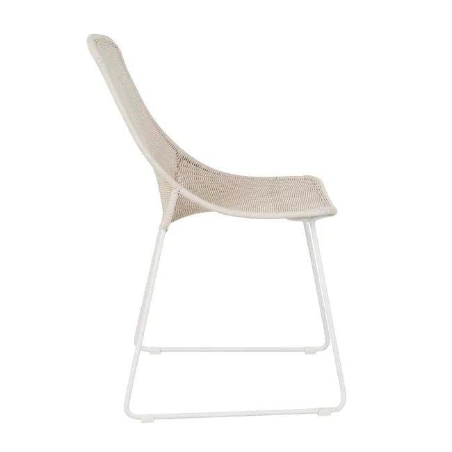 Granada Scoop Closed Weave Dining Chair - Chalk - White