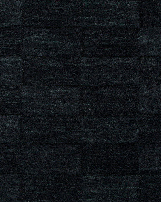 Hugo Floor Rug in Midnight, close-up of the wool pile and texture