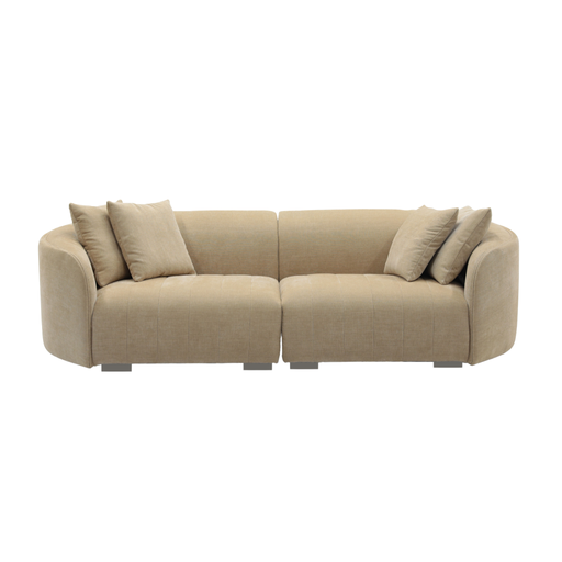 Juniper Pearl Sofa - Copeland Honey, front view on a white background