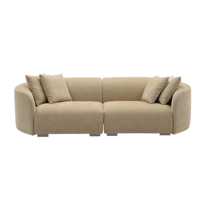 Juniper Pearl Sofa - Copeland Honey, front view on a white background