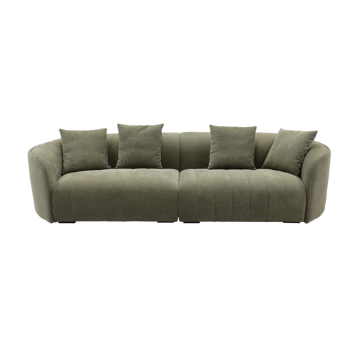 Juniper Pearl Sofa - Copeland Olive, front view on a white background