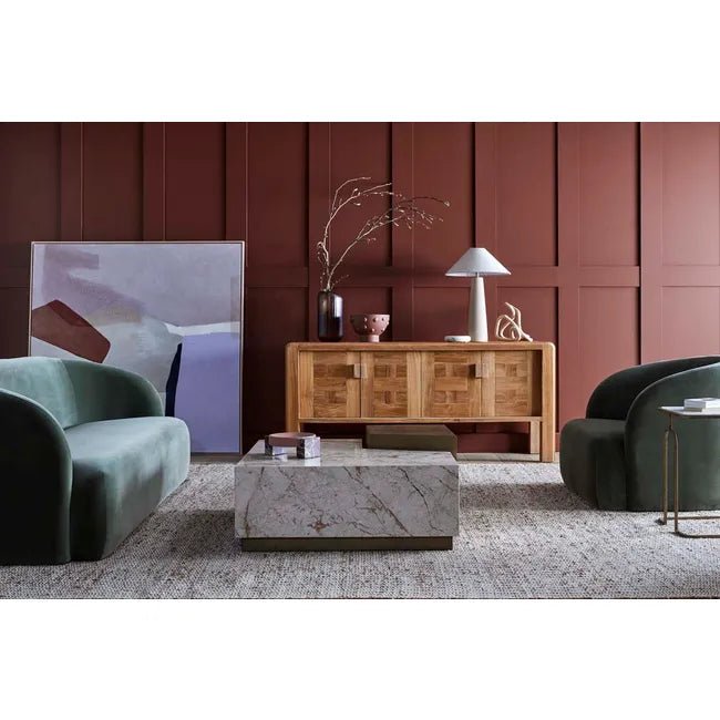 Kennedy Beckett Sofa Chair - Olive Green Velvet