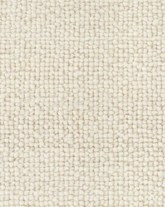 Clifton Floor Rug in Ivory, close-up of the wool pile and texture