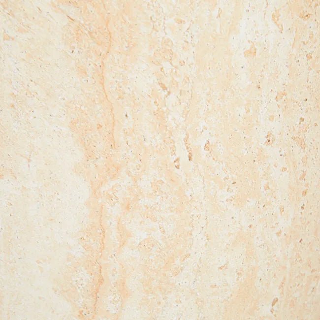 Lucia Sphere Side Table-Faux Natural Travertine