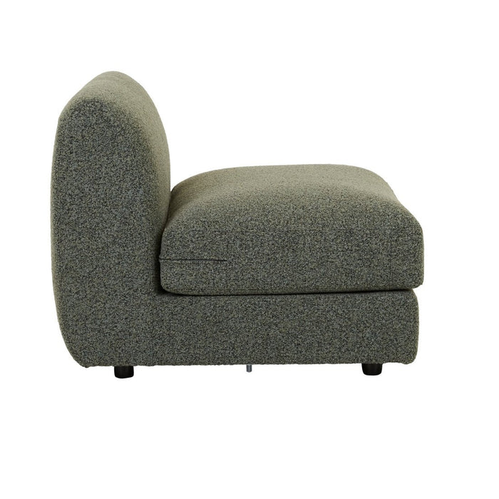 Madrid Curve 1 Seater Centre Sofa - Green Boucle