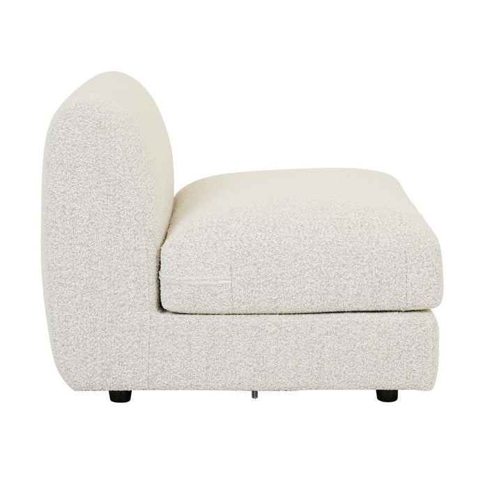 Madrid Curve 1 Seater Centre Sofa - Grey Speckle Boucle