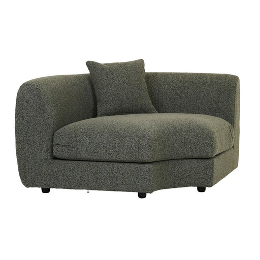 Madrid Curve Corner Sofa - Green Boucle