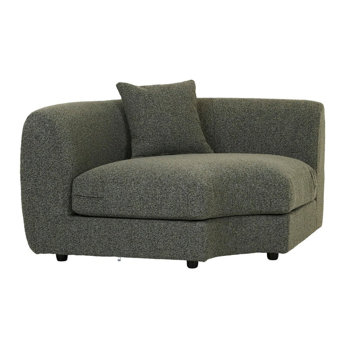 Madrid Curve Corner Sofa - Green Boucle