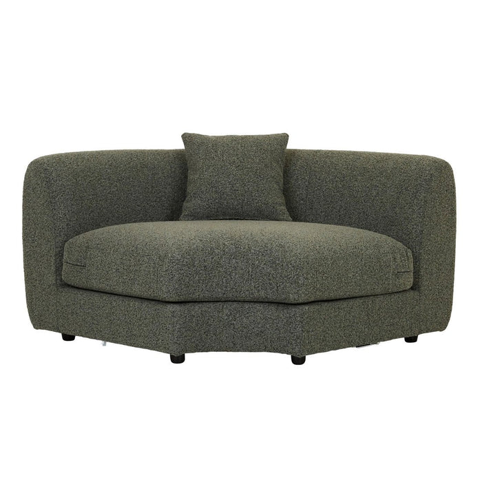 Madrid Curve Corner Sofa - Green Boucle