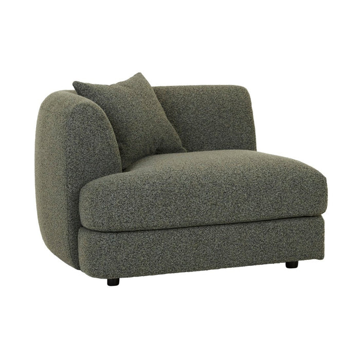 Madrid Curve Left Arm Sofa - Green Boucle