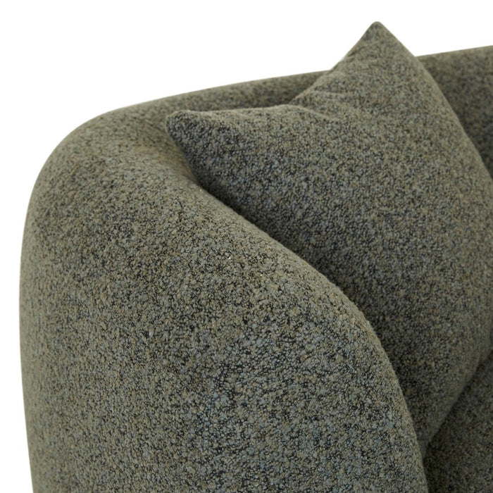 Madrid Curve Left Arm Sofa - Green Boucle