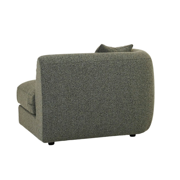 Madrid Curve Left Arm Sofa - Green Boucle