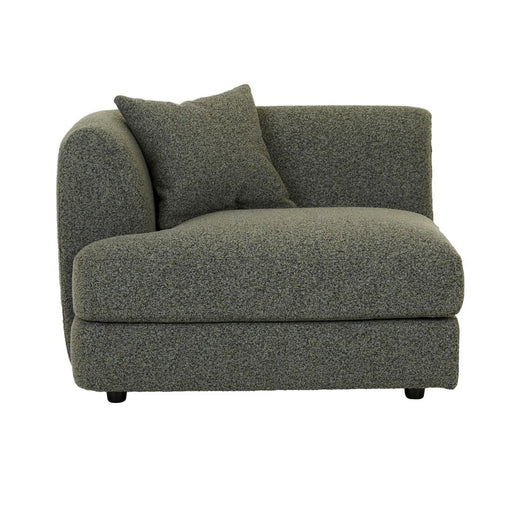Madrid Curve Left Arm Sofa - Green Boucle