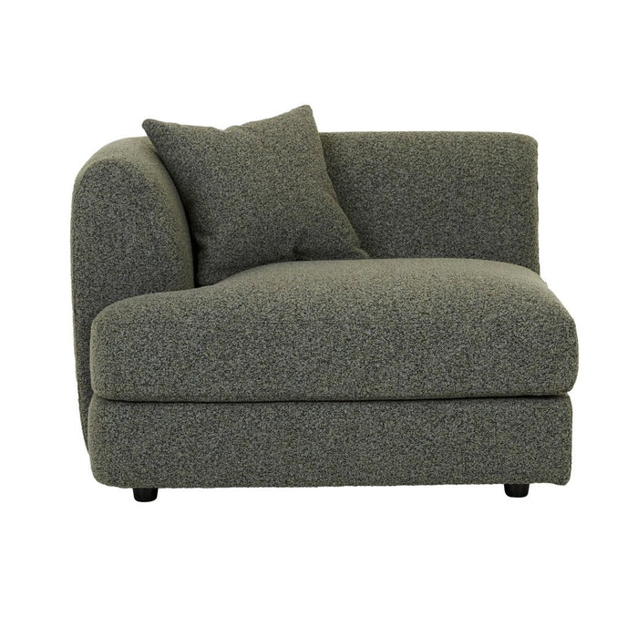 Madrid Curve Left Arm Sofa - Green Boucle