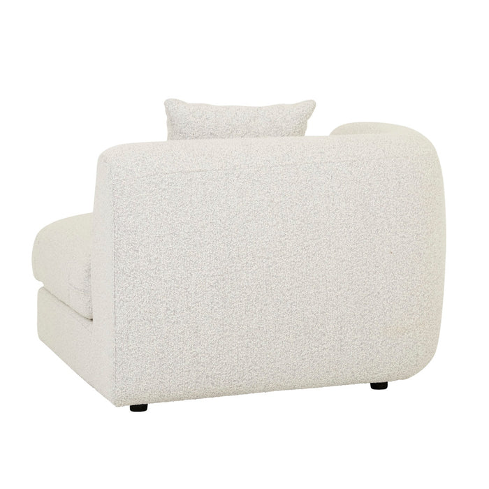 Madrid Curve Left Arm Sofa - Grey Speckle Boucle