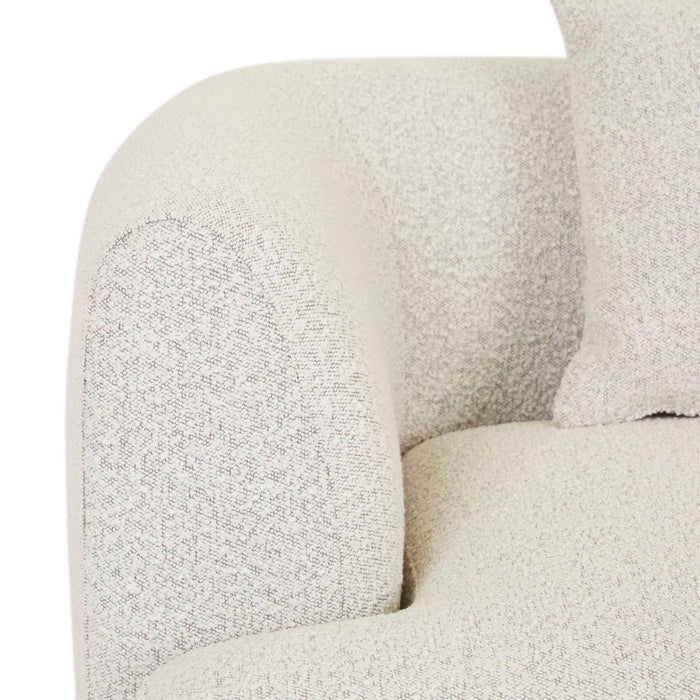 Madrid Curve Left Arm Sofa - Grey Speckle Boucle