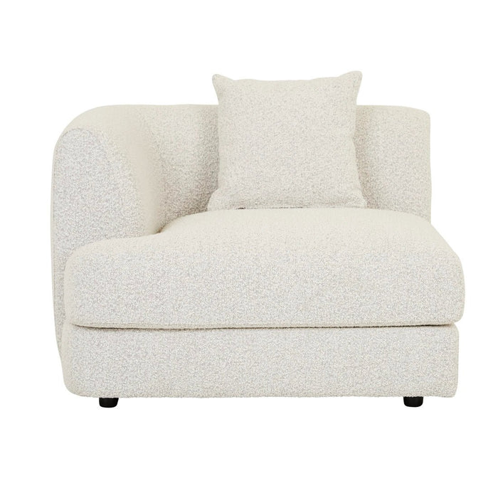 Madrid Curve Left Arm Sofa - Grey Speckle Boucle