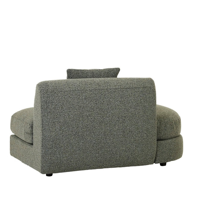 Madrid Curve Left Chaise Sofa - Green Boucle
