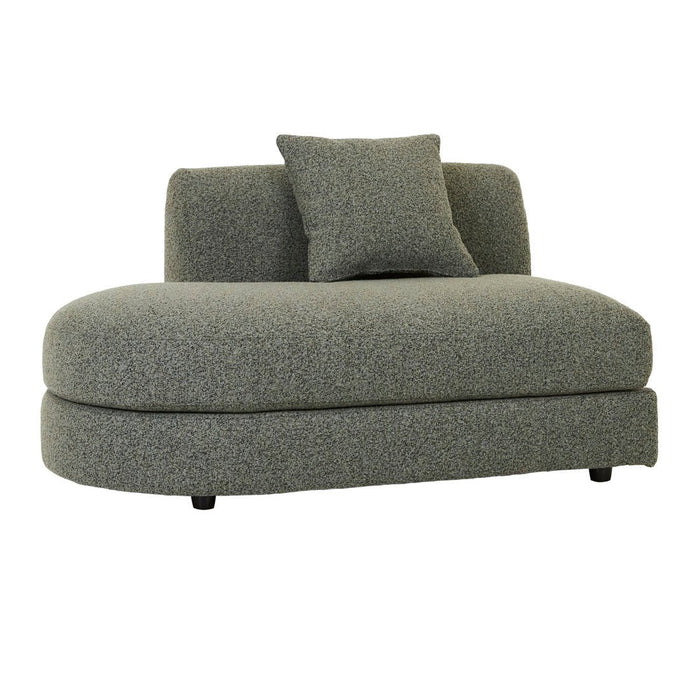 Madrid Curve Left Chaise Sofa - Green Boucle
