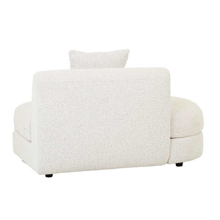 Madrid Curve Left Chaise Sofa - Grey Speckle Boucle