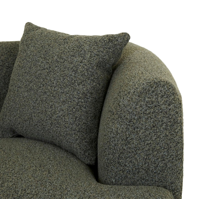 Madrid Curve Right Arm Sofa - Green Boucle