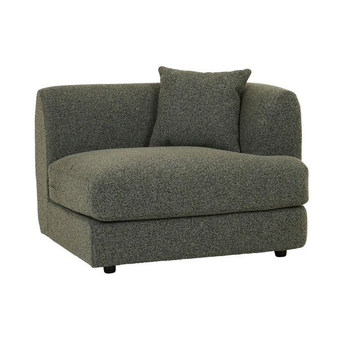 Madrid Curve Right Arm Sofa - Green Boucle